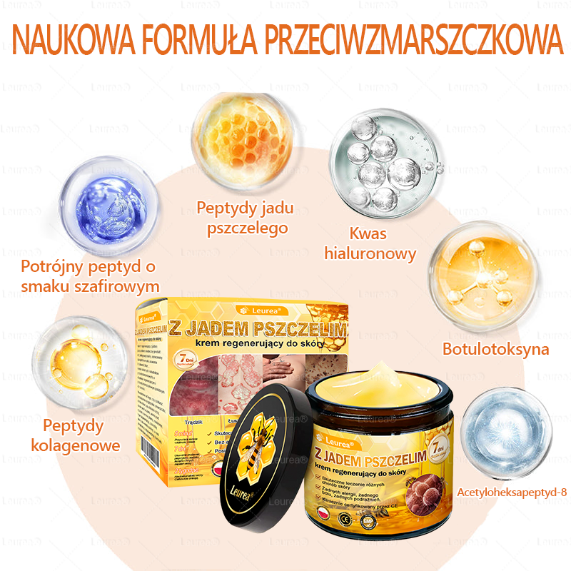 Leurea® Jad Pszczeli Regeneracja Skóry Krem — ⭐Naturalna regeneracja skóry, wygładzenie zmarszczek i promienna cera-50 ml