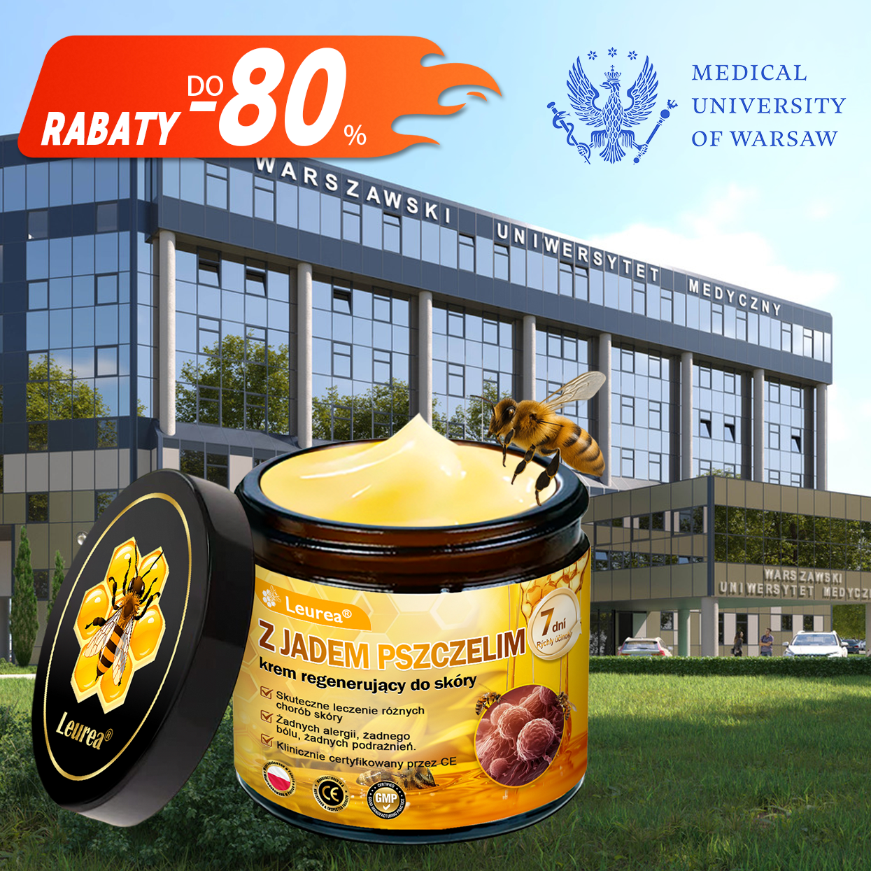 💪💪Leurea® Jad Pszczeli Regeneracja Skóry Krem — Naturalna regeneracja skóry, wygładzenie zmarszczek i promienna cera-50 ml